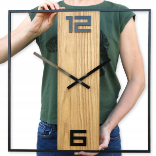 Nástenné hodiny ModernClock, čierne, odtiene hnedej, 49cm